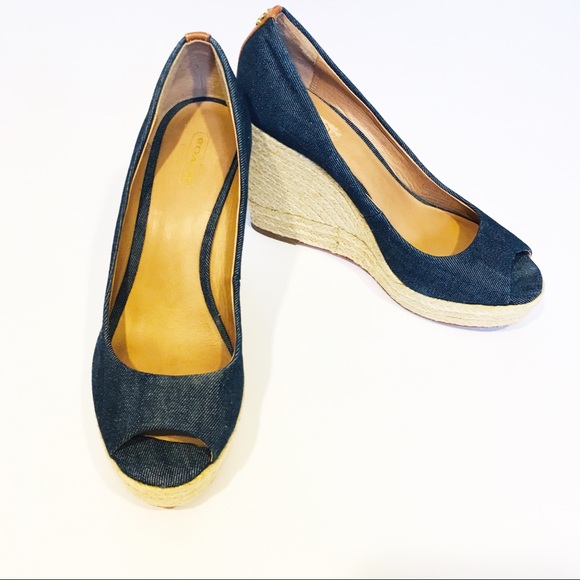 Coach Shoes - Coach denim Espadrille sandals blue